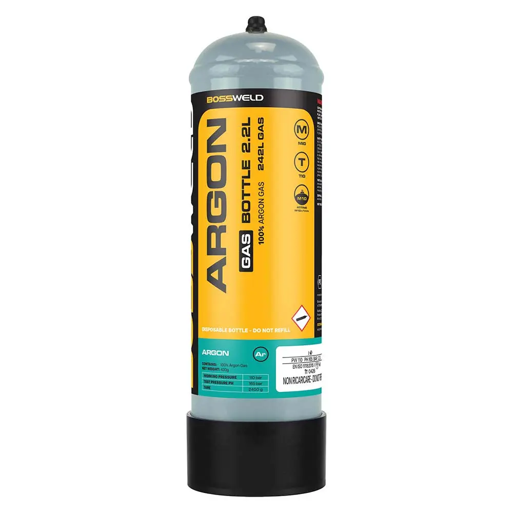 Bossweld Argon Gas Bottle 2.2 Lt
