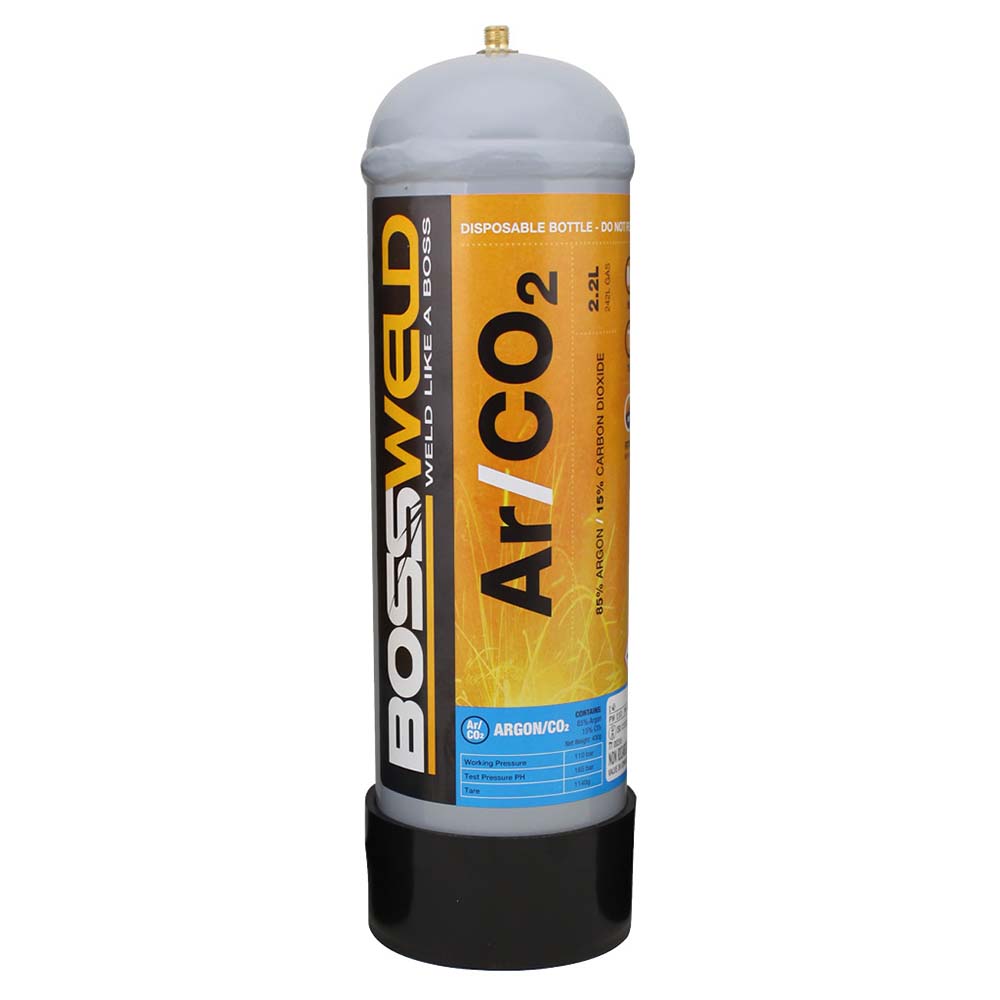 Bossweld Argon-C02 Gas Bottle 2.2 Lt