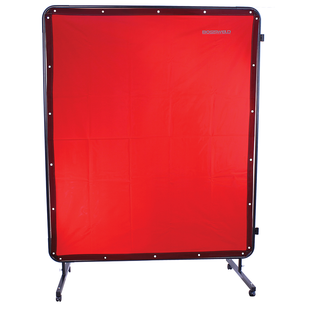 Bossweld Red Welding Curtain & Frame Kit (1.2 x 1.5Mt)