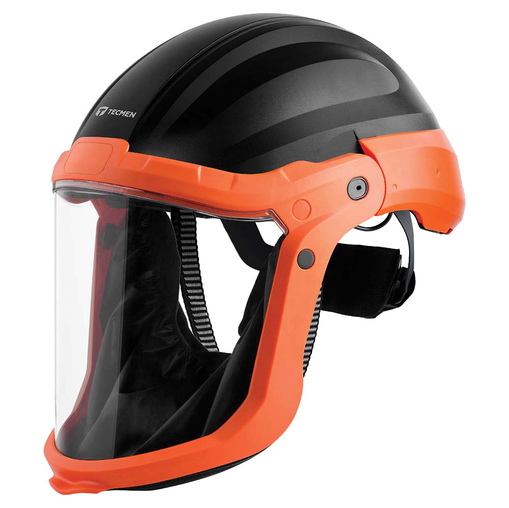 Tecmen G20-V Faceshield with Hard Hat Head Top (PAPR Freflow Ready) with Quick Release Hose